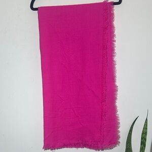 Vibrant Pink Fringed Women's Scarf